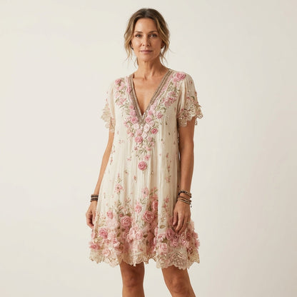 Odiliah | Floral Embroidery Dress