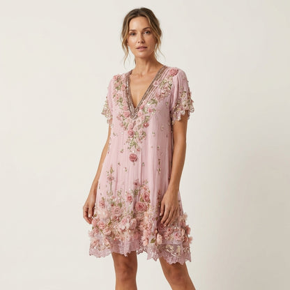Odiliah | Floral Embroidery Dress