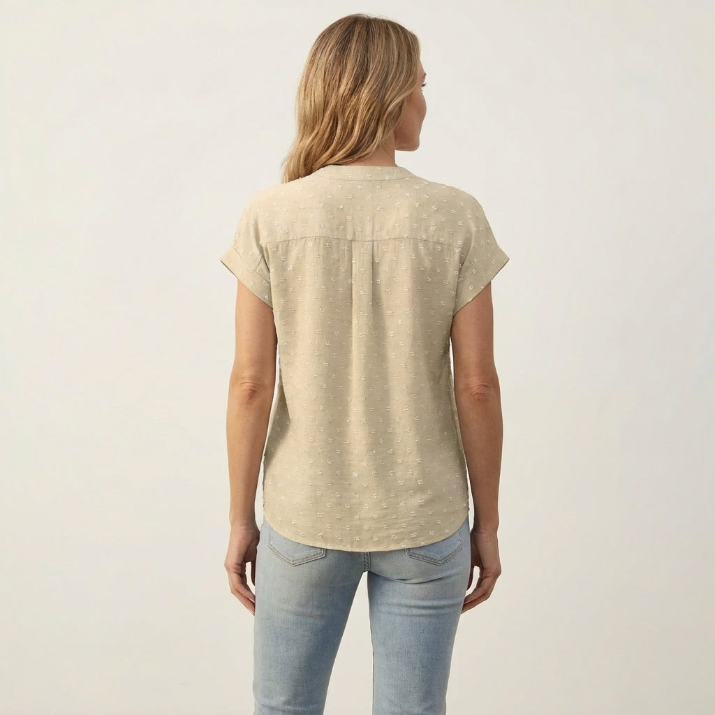 Shanti | Textured Button-Down Blouse
