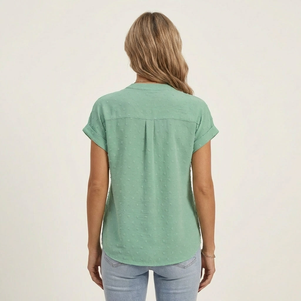Shanti | Textured Button-Down Blouse
