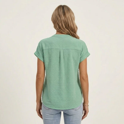 Shanti | Textured Button-Down Blouse