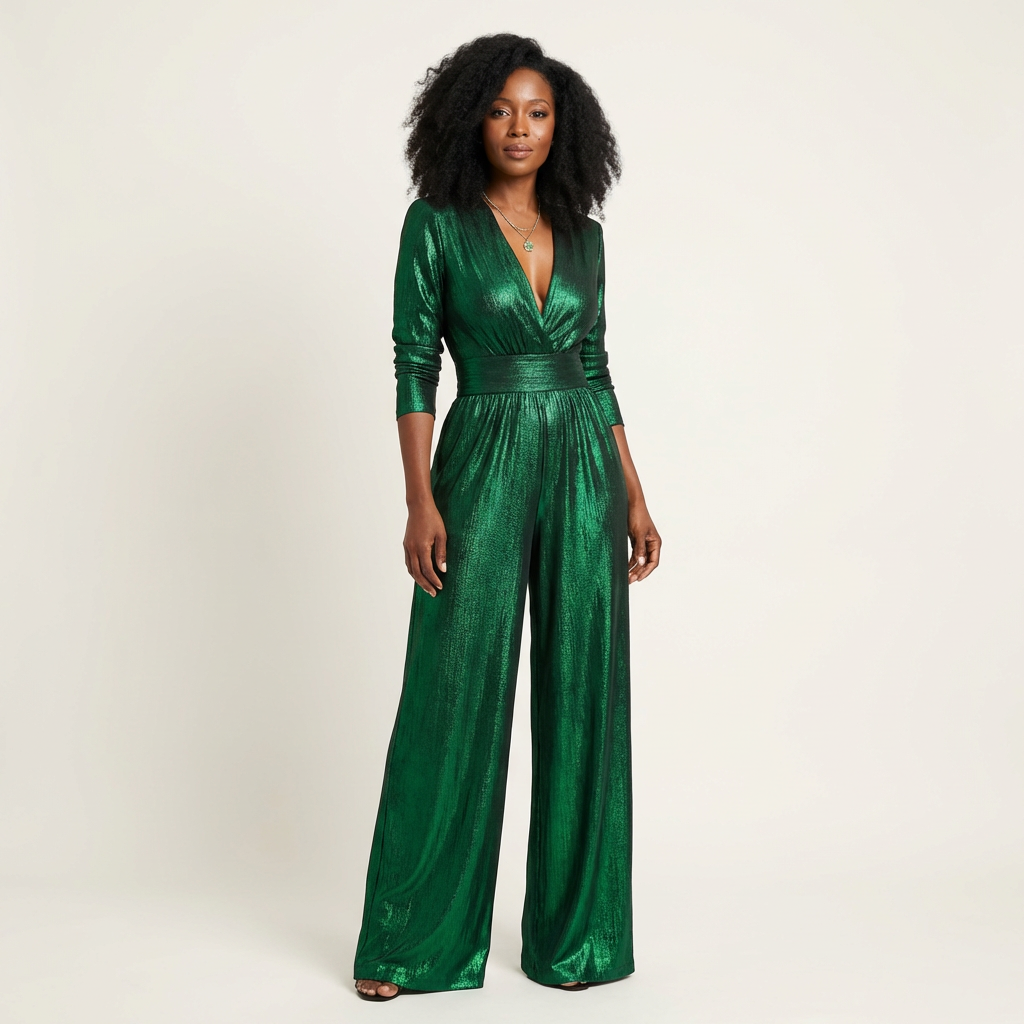 Rashana | Metallic Shimmer Jumpsuit