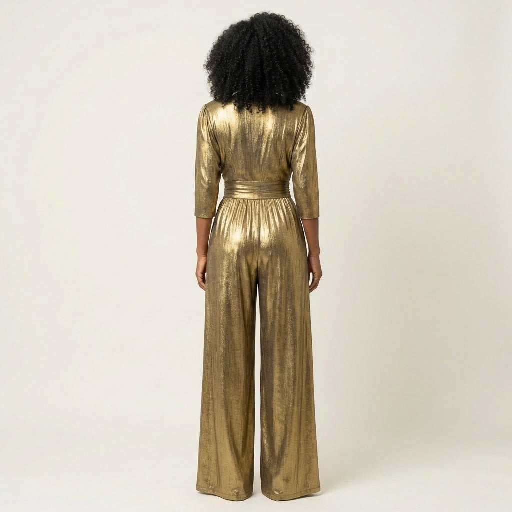 Rashana | Metallic Shimmer Jumpsuit