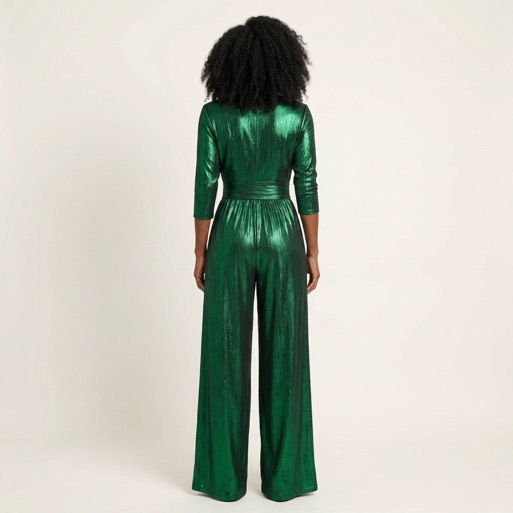 Rashana | Metallic Shimmer Jumpsuit