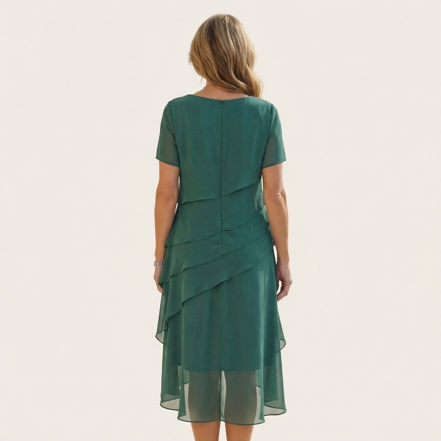 Angela | Tiered Chiffon Midi Dress