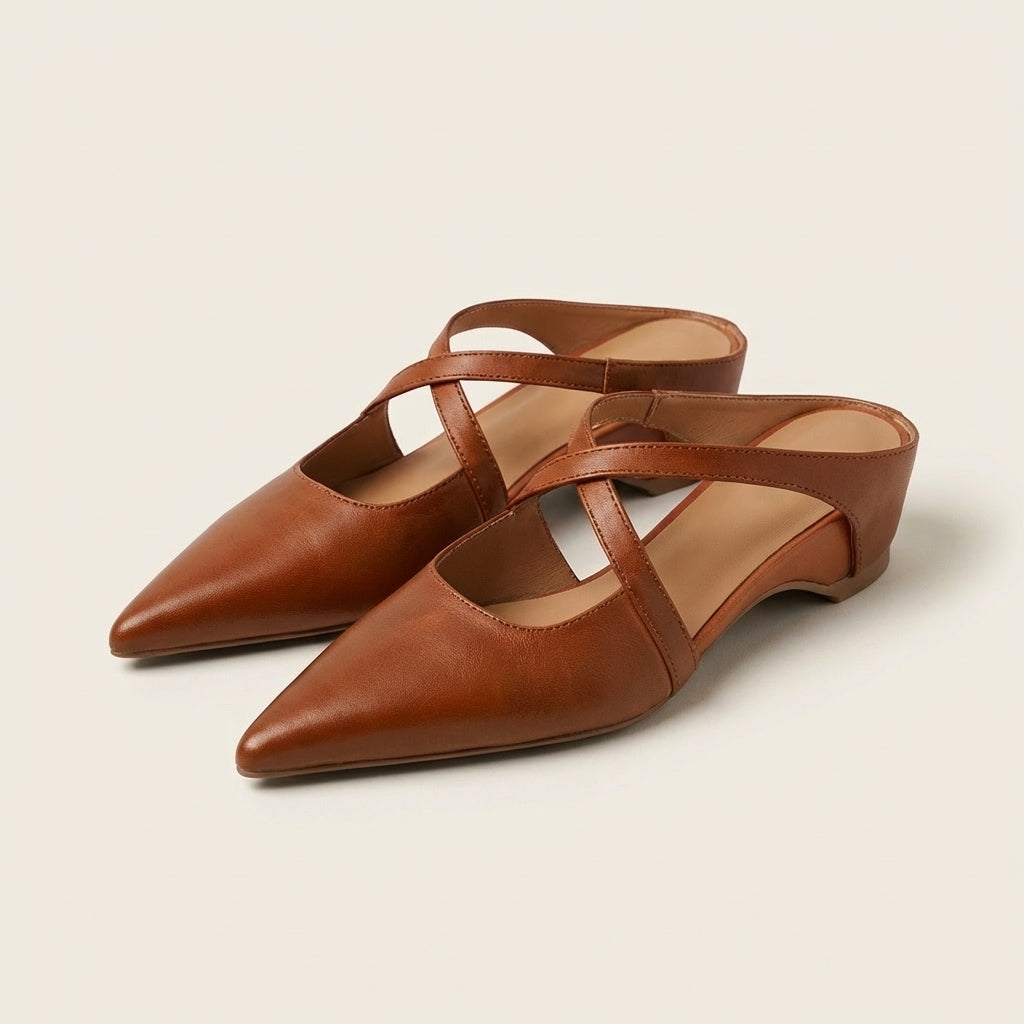 Fiore | Leather Cross-Strap Mule