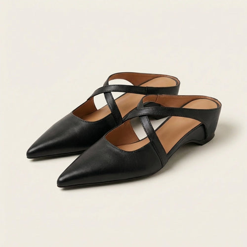 Fiore | Leather Cross-Strap Mule