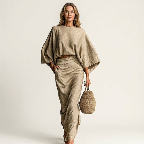 Nidiana | Linen Batwing Two-Piece Set