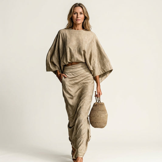Nidiana | Linen Batwing Two-Piece Set