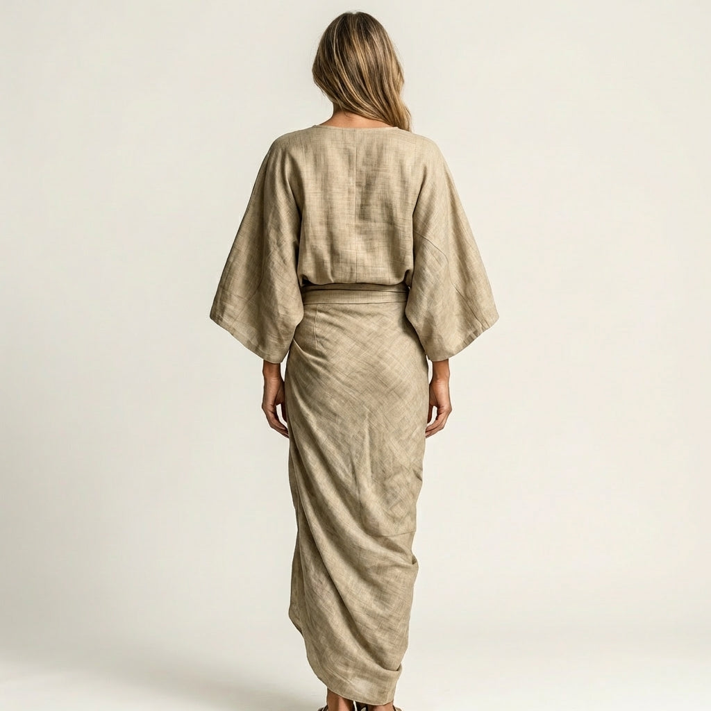 Nidiana | Linen Batwing Two-Piece Set