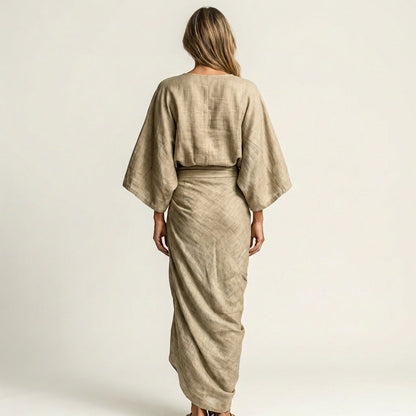 Nidiana | Linen Batwing Two-Piece Set