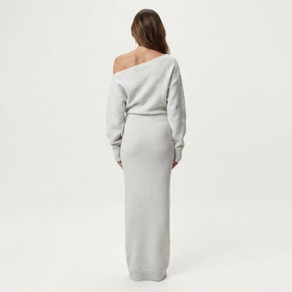 Corinna | Off-Shoulder Knit Maxi Dress