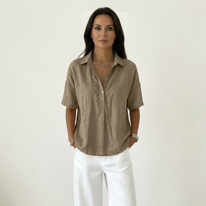Seraph | Linen Polo Blouse