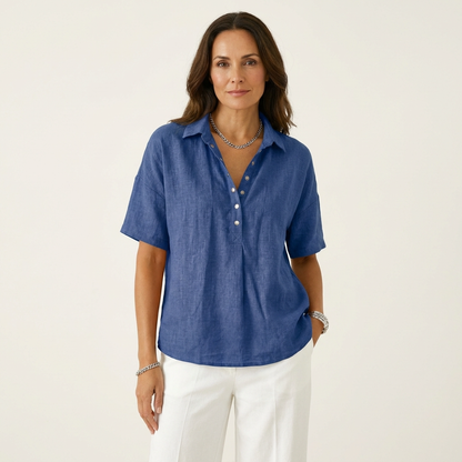 Seraph | Linen Polo Blouse
