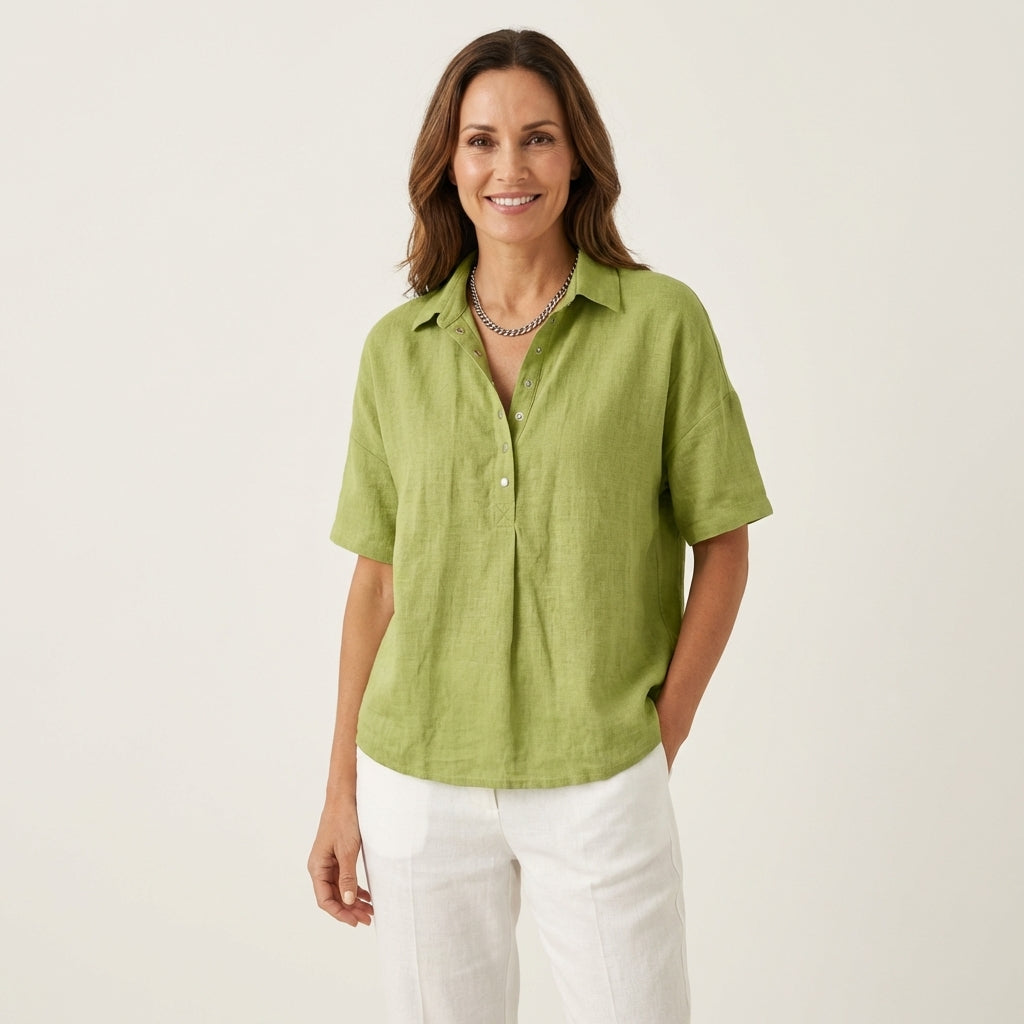 Seraph | Linen Polo Blouse