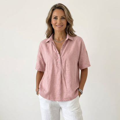 Seraph | Linen Polo Blouse