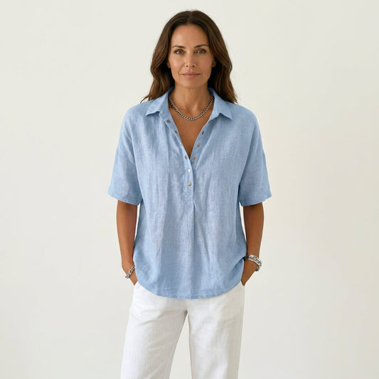 Seraph | Linen Polo Blouse