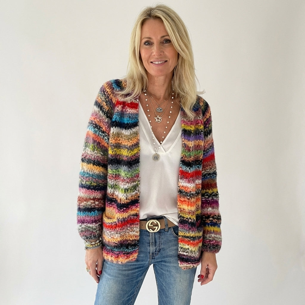 Reviana | Multicolor Chunky Knit Cardigan