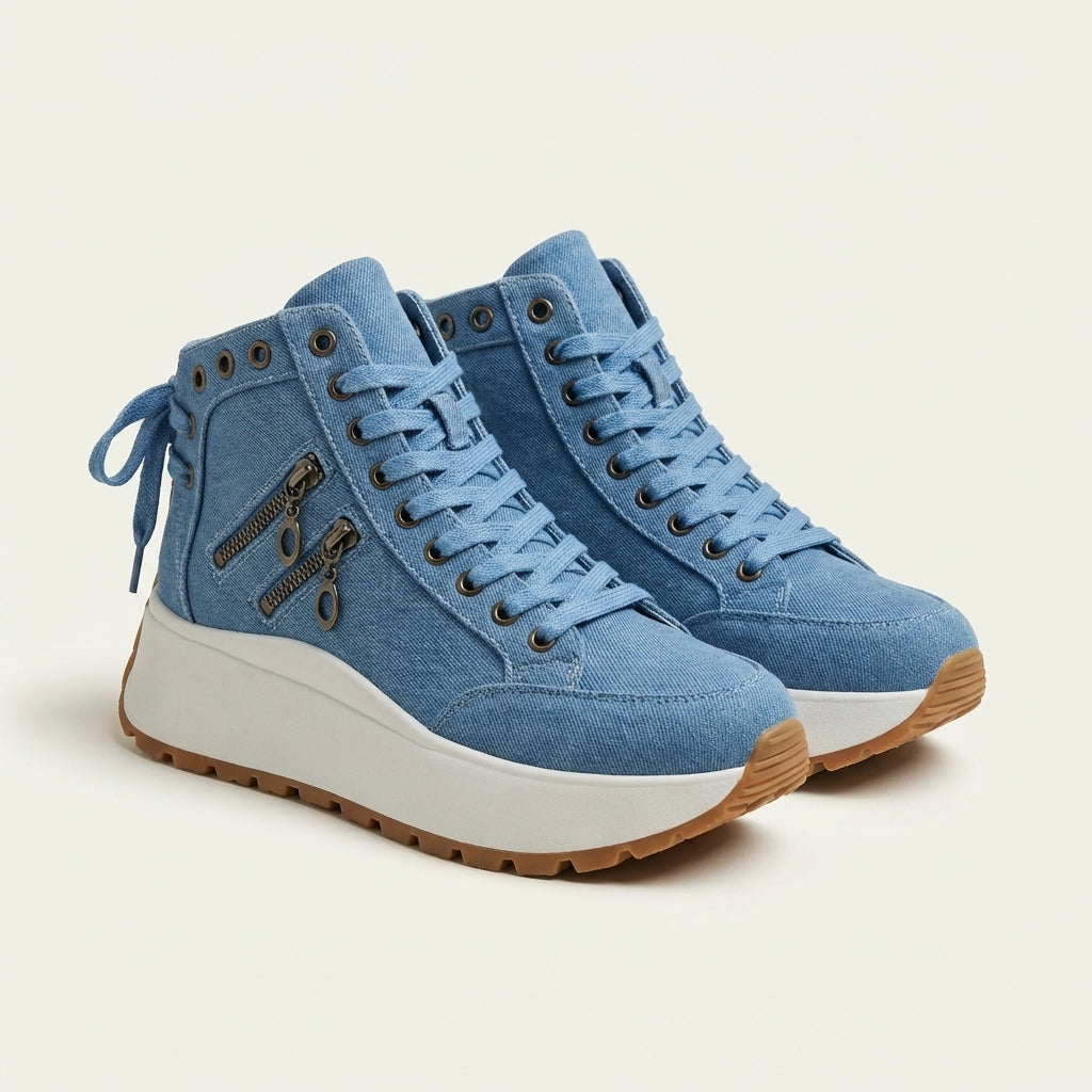Jelinda | High-Top Platform Sneaker with Zipper Detail