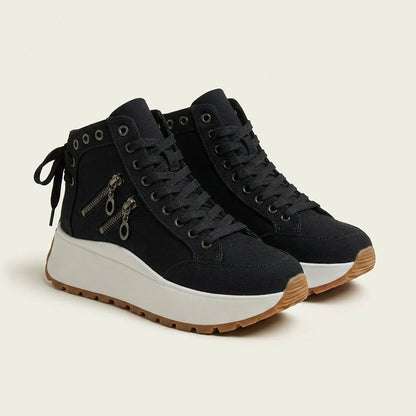 Jelinda | High-Top Platform Sneaker with Zipper Detail
