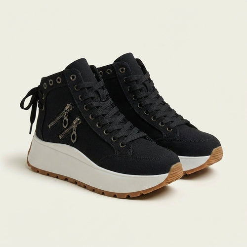 Jelinda | High-Top Platform Sneaker with Zipper Detail