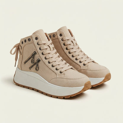 Jelinda | High-Top Platform Sneaker with Zipper Detail