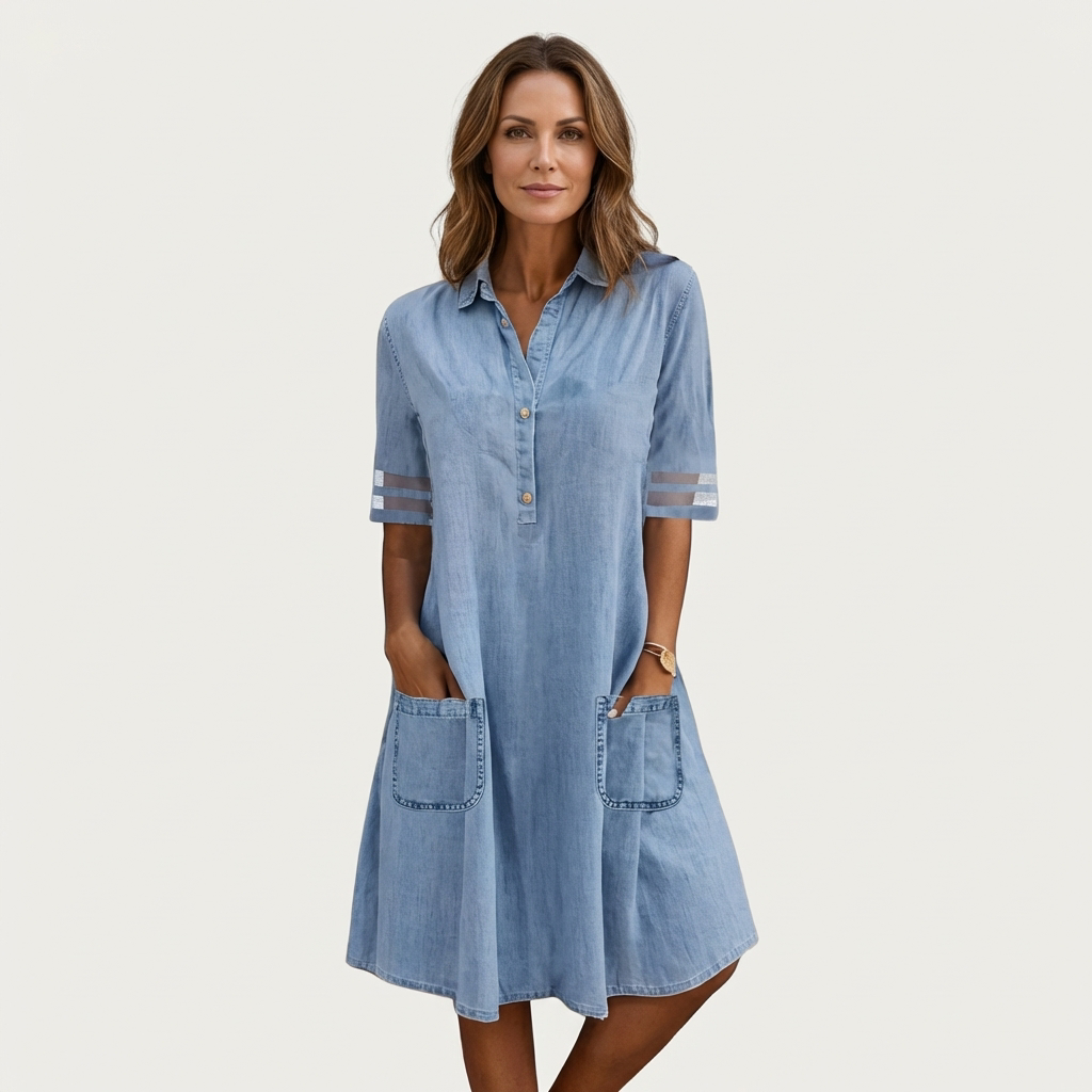 Wonda | Light-Wash Denim Shirt Dress