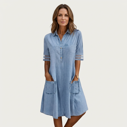 Wonda | Light-Wash Denim Shirt Dress