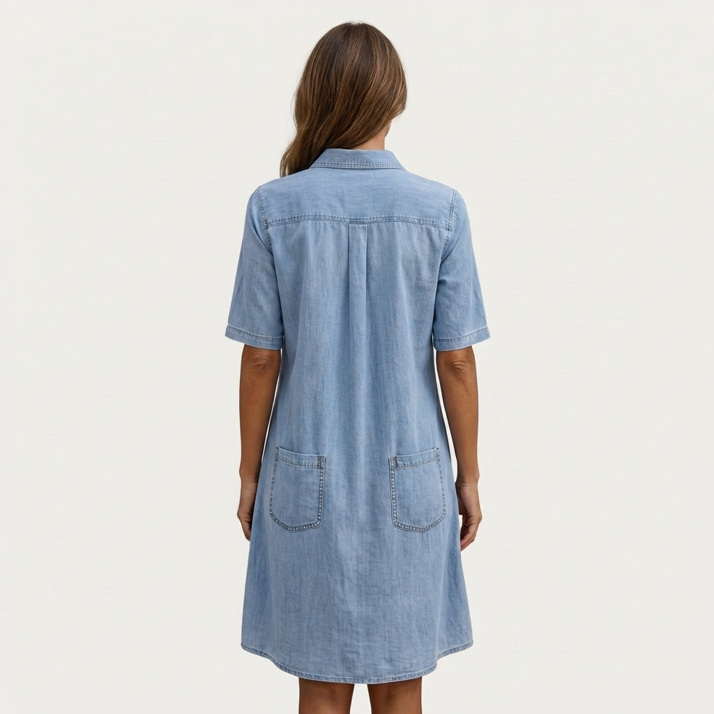 Wonda | Light-Wash Denim Shirt Dress