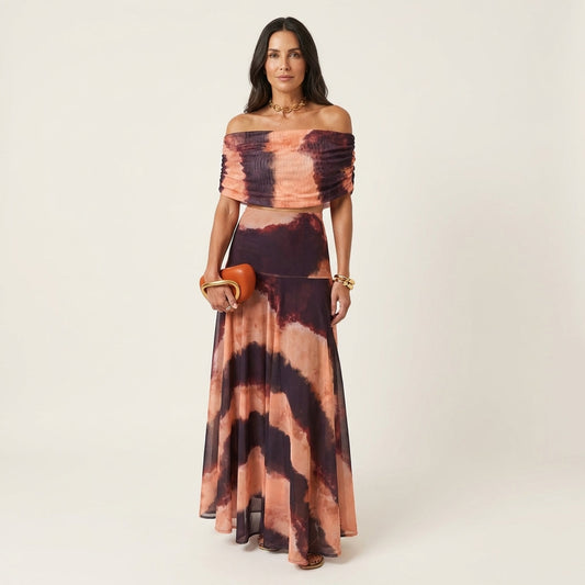 Azra | Tie-Dye Off-Shoulder Maxi Dress