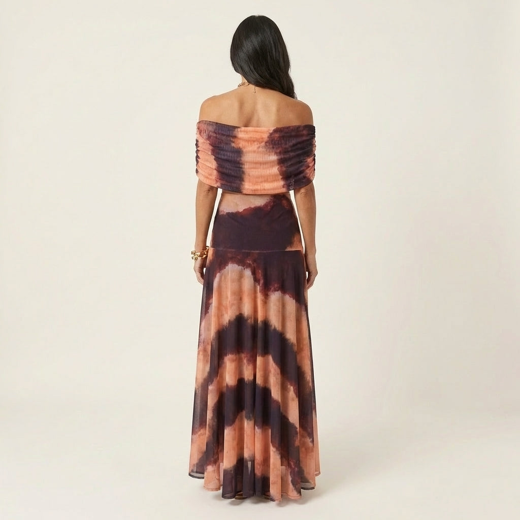 Azra | Tie-Dye Off-Shoulder Maxi Dress