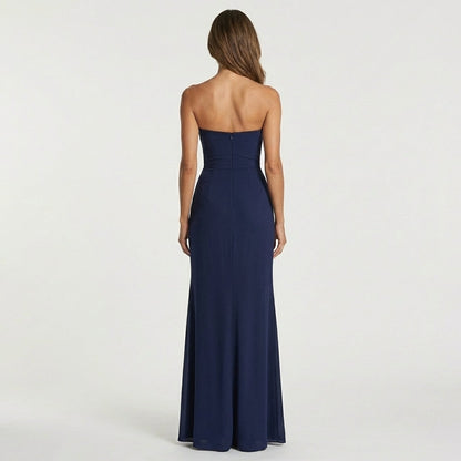 Lala | Strapless Draped Chiffon Dress