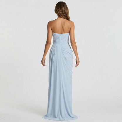 Lala | Strapless Draped Chiffon Dress