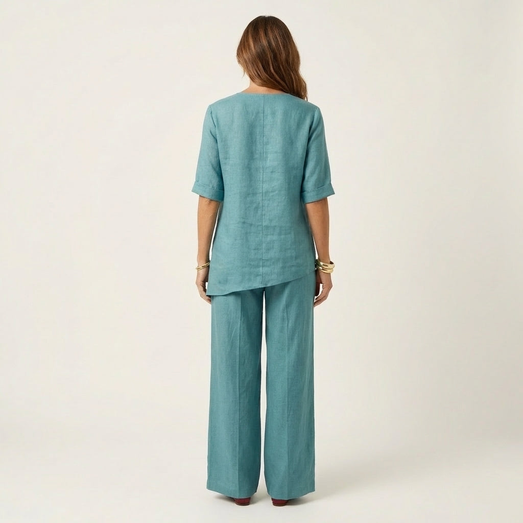 Tanaia | V-Neck Linen Set