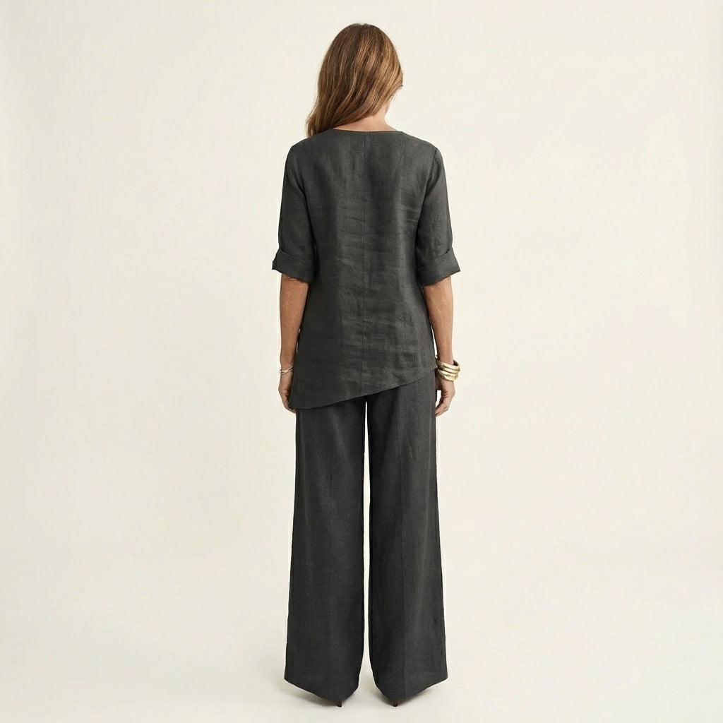 Tanaia | V-Neck Linen Set