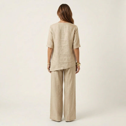 Tanaia | V-Neck Linen Set