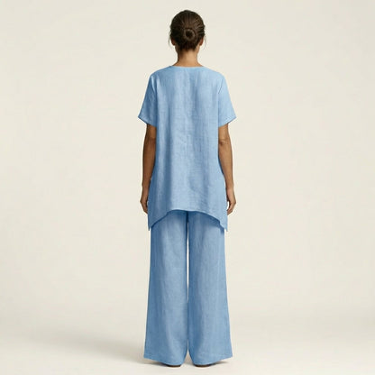 Libiana | V-Neck Linen Set