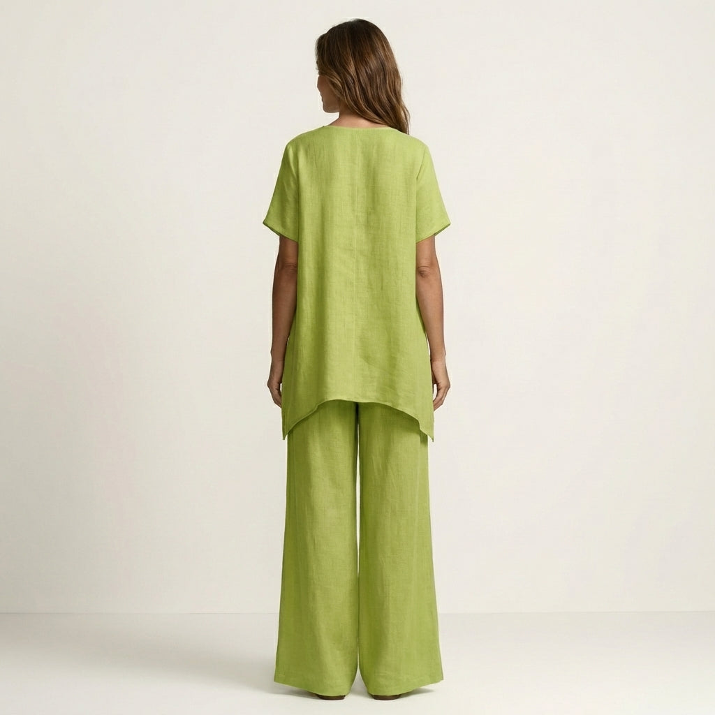 Libiana | V-Neck Linen Set