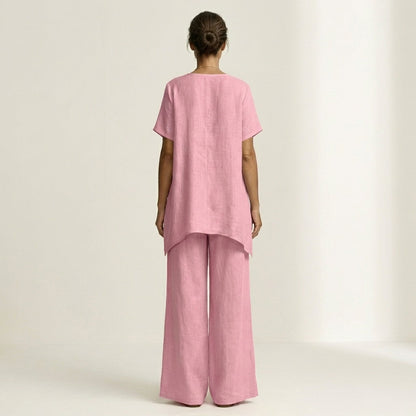 Libiana | V-Neck Linen Set