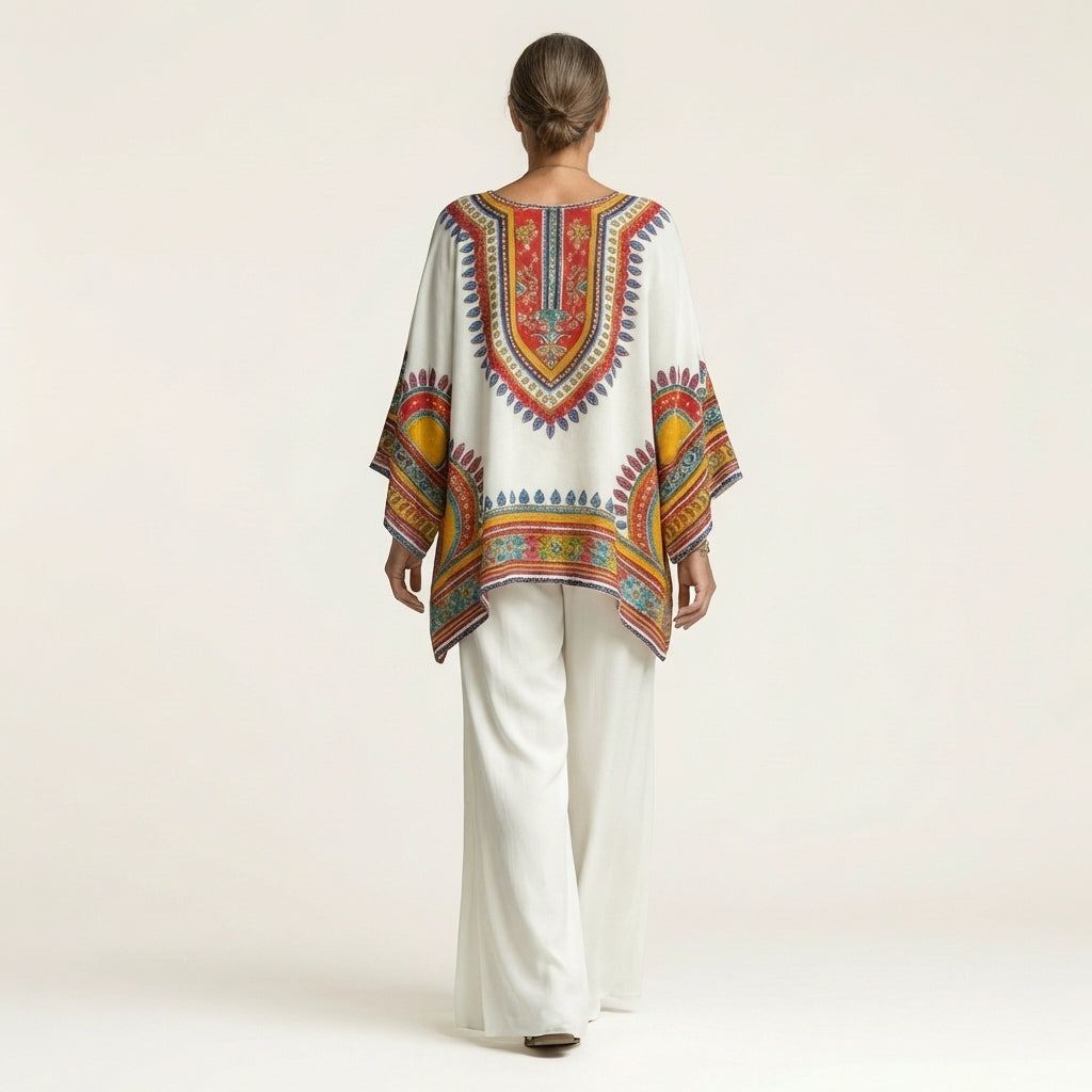 Josephine | Printed Kaftan Top & Wide-Leg Pants Set