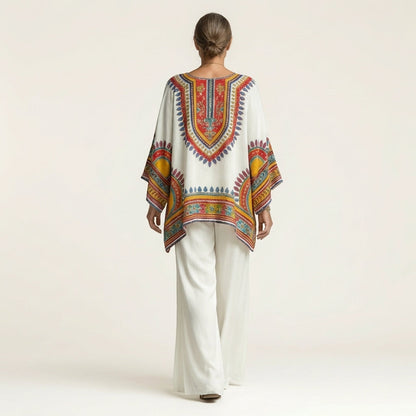 Josephine | Printed Kaftan Top & Wide-Leg Pants Set