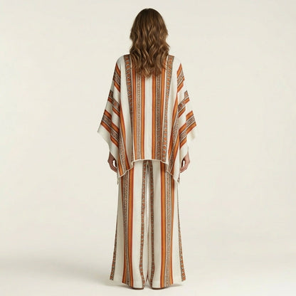 Josephine | Printed Kaftan Top & Wide-Leg Pants Set