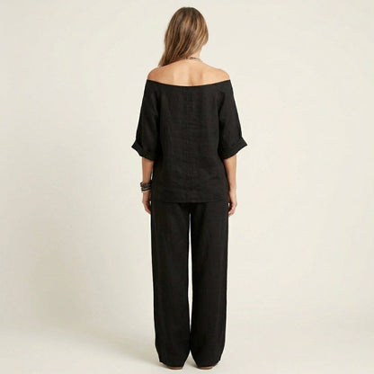 Jiana | Off-Shoulder Top & Wide-Leg Pants Set
