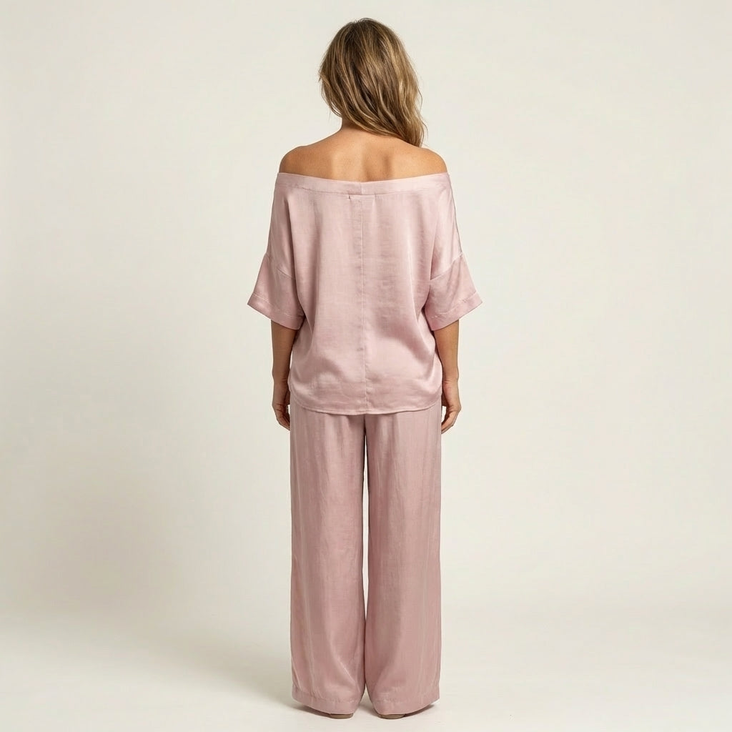 Jiana | Off-Shoulder Top & Wide-Leg Pants Set
