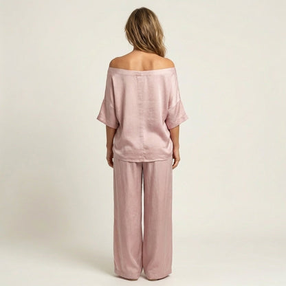 Jiana | Off-Shoulder Top & Wide-Leg Pants Set
