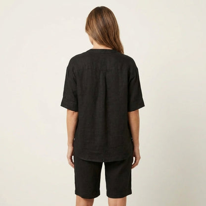 Aledria | Linen Button Shirt & Shorts Set