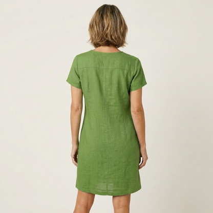 Pina | Zip-Front Linen Mini Dress