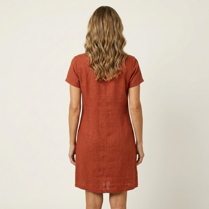 Pina | Zip-Front Linen Mini Dress