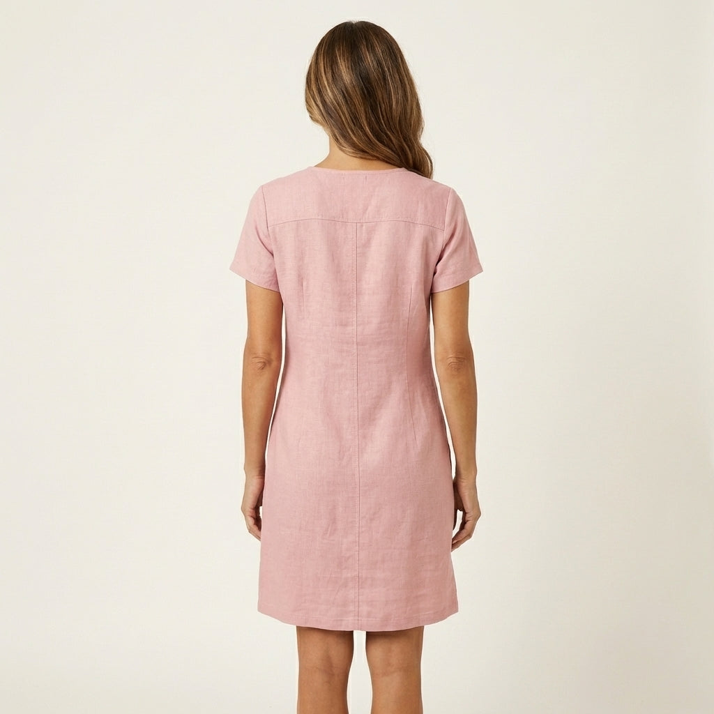 Pina | Zip-Front Linen Mini Dress