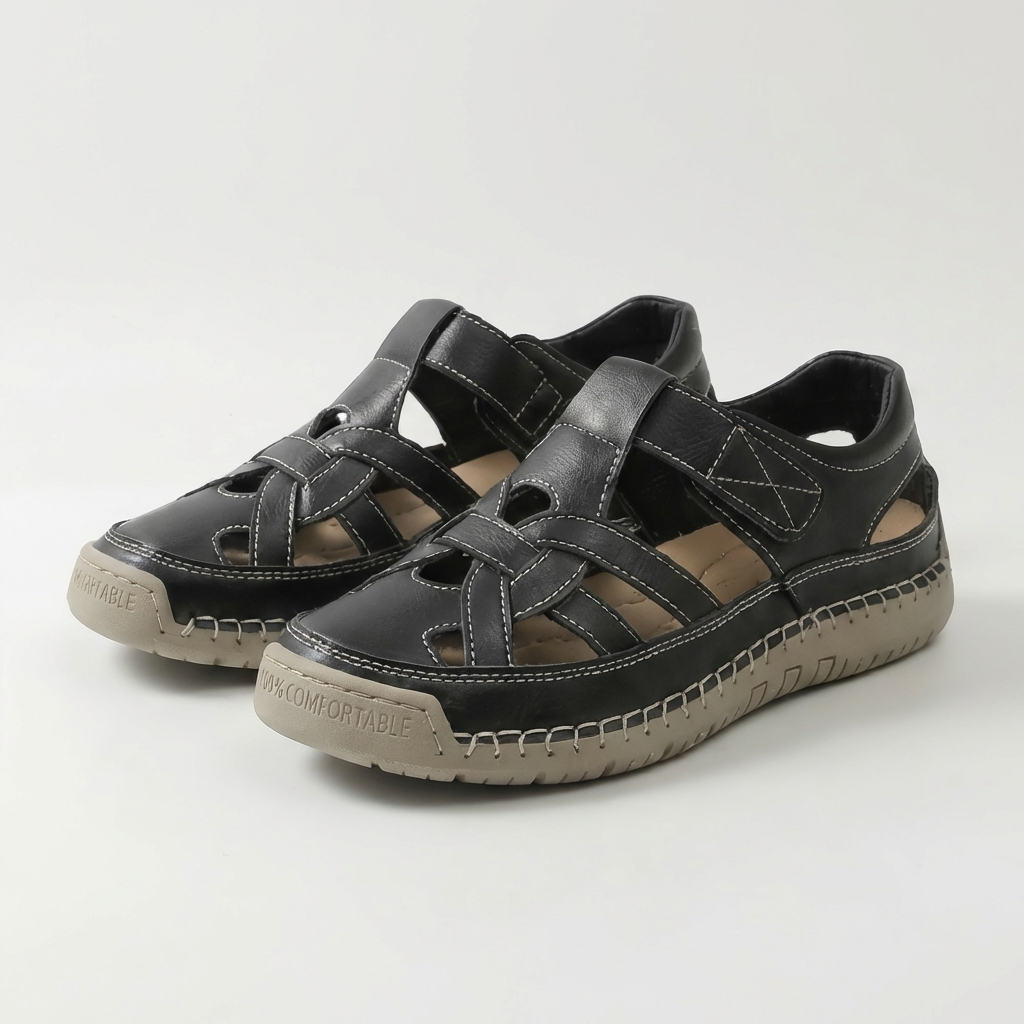 Oliviana | Leather Cutout Comfort Sandal